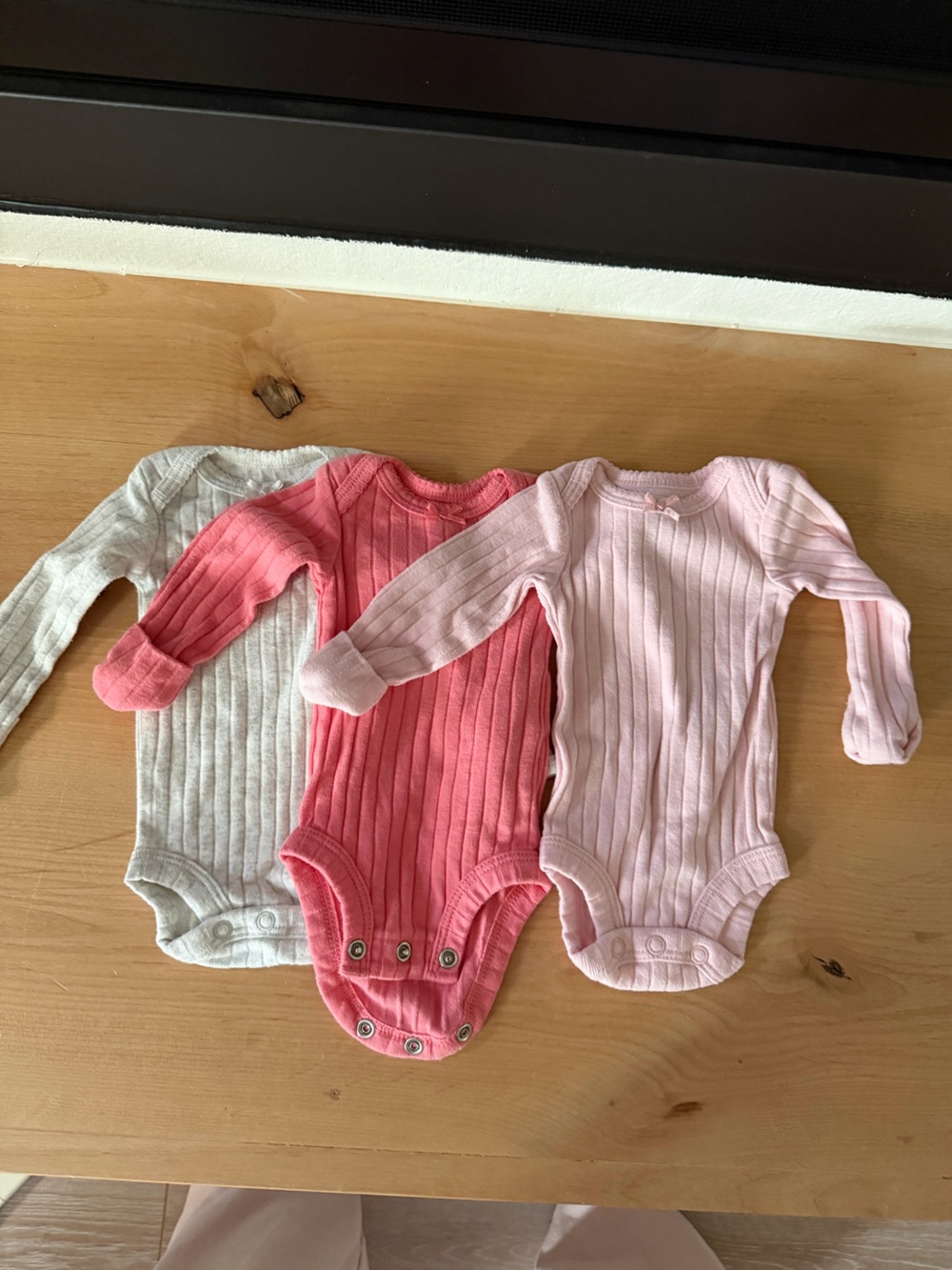 PREMIE Ribbed One-Piece - Pink, Coral & Grey